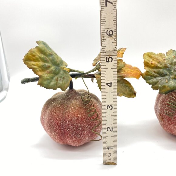 Vintage Sugar Beaded Frosted Faux Fruit Apples Gourds Pumpkins Set of 4 Decor - Picture 5 of 12